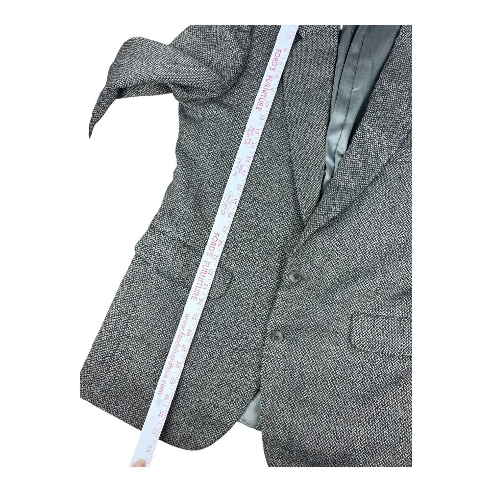 Tom Wade Blazer Mens 42 USA Vintage Union Basketweave Sport Coat Brown Black